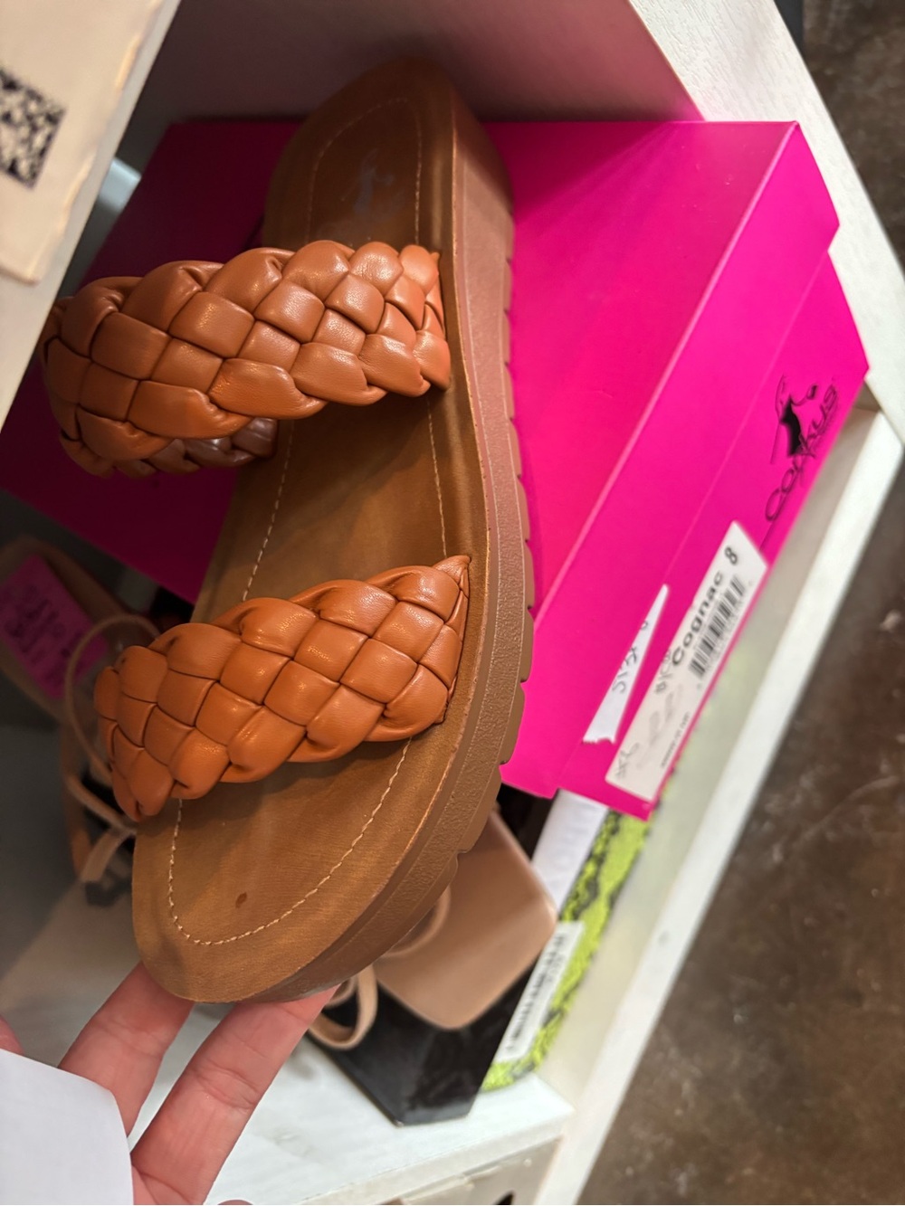 Corkys Braided Double-Strap Slide Sandals - Tan Brown